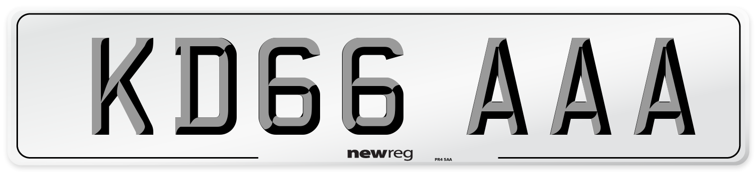 KD66 AAA Number Plate from New Reg